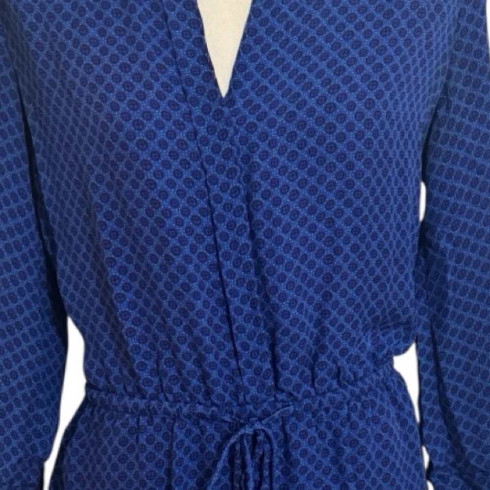 BABATON Aritzia 100% Silk Bennett‎ Dress Blue Print Size Small Shirt Button Down - Picture 5 of 9